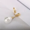 boucles d'oreilles Élégantes en forme de goutte d'eau pour femme, simple, réinitialisation, pendentif, perle simulée, géométrique, non percé, bijoux de mariage