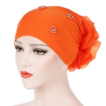Hijab musulman à couverture complète pour femmes, chapeau de perles élastiques, écharpe de tête, turban musulman, casquette pour filles
