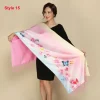 foulard en soie soie satin longue écharpe de luxe marque femmes double face satin châle femme haute qualité imprimé hijab foulard hiver sc