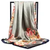 foulard de luxe en soie pour femmes, foulard d'été en satin, hijab à tête carrée pour dames, châles de marque 90x90, foulard en soie hijab musulman