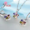 ensemble de bijoux élégants en cristal autrichien pour femmes, fleur à la mode en argent sterling 925, bijoux de mariée de mariage, offre spéciale