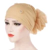 hijab musulman à couverture complète pour femmes, chapeau de perles élastiques, écharpe de tête, turban musulman, casquette pour filles