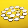 bouton en strass, plateau de bouchon de bouteille en métal, dos plat, cabochon de capuchon de clé, taille interne 25mm, 10 pièces, 50 pièces, ensemble de 100 pièces