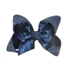 nœuds de cheveux en ruban gros grain à paillettes brillantes de 6 pouces, avec clips, épingles à cheveux pour filles, couvre chef pour enfants, accessoires de cheveux pour filles