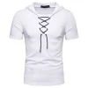 t shirt à capuche hommes 2025 nouveau manches courtes streetwear col rond hommes t shirts été décontracté coupe ajustée à capuche t shirt homme top t shirts