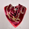 BYSIFA – foulard Hijab en soie pour femme, châle, carré, violet, rose, nouveau Design Floral, collection printemps-automne, musulman
