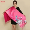 foulard en soie soie satin longue écharpe de luxe marque femmes double face satin châle femme haute qualité imprimé hijab foulard hiver sc