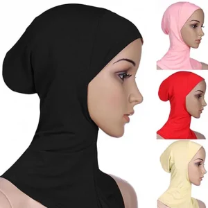 6YQA-Bonnet Hijab à Couverture Complète pour Femme Musulmane, Doux, Islamique, Sous-Écharpe, Cou, Tête, 6YQA