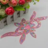 appliques de fleurs à paillettes laser, garnitures brodées à repasser sur les patchs 24x11cm