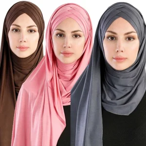 Hijab musulman instantané en coton uni doux pour femme, écharpe en jersey, châles et enveloppes, écharpe de sauna prête à porter, nouveau, 2023