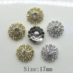 Boutons en strass pour décoration de mariage, artisanat à dos plat, accessoires de cheveux de bricolage, cristal de cercle complet, 50 pièces, 17mm