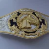 boucle de ceinture occidentale pour chevaux de course et taureau cowboy, argent et or, largeur appropriée de 4cm