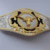 Boucle de ceinture occidentale pour chevaux de course et taureau Cowboy, argent et or, largeur appropriée de 4cm
