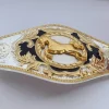 boucle de ceinture occidentale pour chevaux de course et taureau cowboy, argent et or, largeur appropriée de 4cm