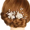 Épingle à cheveux perle pour femme, cristal de luxe, biscuits, épingles à cheveux de mariage, bâtons dorés, mariée de rh, demoiselle d'honneur, accessoires pour cheveux
