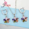 ensemble de bijoux élégants en cristal autrichien pour femmes, fleur à la mode en argent sterling 925, bijoux de mariée de mariage, offre spéciale