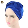 turban hijab de luxe en velours plissé pour femme, tube extra long, écharpe indienne pour envelopper le sauna, nouvelle mode