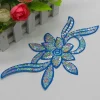 appliques de fleurs à paillettes laser, garnitures brodées à repasser sur les patchs 24x11cm