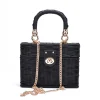 sac messager en paille tissé à la main pour femme, sac à main en rotin noir, boîte carrée d'été, plage, initié, dame, nouveau