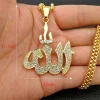 collier hip hop avec pendentifs islamiques, pour hommes et femmes, en acier inoxydable, bijoux musulmans, vente en gros, livraison directe