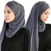foulard hijab instantané en jersey pour femmes, prêt à porter, casquette et foulard deux en un, 2020