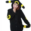 brillant femmes hommes sweat à capuche zippé avec oreilles queues cosplay costume veste à capuche manteau vêtements d'extérieur sweat à capuche