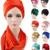 turban hijab de luxe en velours plissé pour femme, tube extra long, écharpe indienne pour envelopper le sauna, nouvelle mode