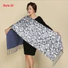 foulard en soie soie satin longue écharpe de luxe marque femmes double face satin châle femme haute qualité imprimé hijab foulard hiver sc