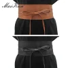 boho ceinture pour femmes bowknot faux en cuir wrap around style obi cinch ceinture ceinture noire brun femmes ceinture