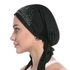 foulard de sauna musulman pour femme, chapeau fin d'Été, bonnet hijab nik, turban solide en diamant, chapeaux ronds indiens pour dame