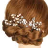 Épingle à cheveux perle pour femme, cristal de luxe, biscuits, épingles à cheveux de mariage, bâtons dorés, mariée de rh, demoiselle d'honneur, accessoires pour cheveux