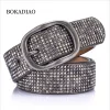 BOKADIAO femmes ceinture mode Punk boucle ardillon Vintage Rivets luxe dame Original ceintures en cuir pour femmes jean ceinture femme
