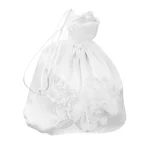 Pochette de Mariage en Satin Blanc pour Patients, Sac d&rsquo;Argent à Fleurs, Poudres de Poignet de Proximité, Sac à Main de ix, Accessoires de Mariage pour Demoiselle d&rsquo;Honneur