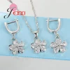 ensemble de bijoux élégants en cristal autrichien pour femmes, fleur à la mode en argent sterling 925, bijoux de mariée de mariage, offre spéciale