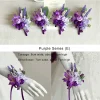 balance cho bracelet boutonnière de mariage pour homme, fournitures de demoiselle d'honneur, corsage violet, orchidée injtrash, bal de mariage