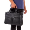 sacs à main noirs en cuir véritable pour hommes, grands sacs en cuir de 14 pouces, sacs d'affaires ordinateur portable messenger sacs de voyage pour hommes sacs à bandoulière cartable