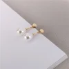 boucles d'oreilles Élégantes en forme de goutte d'eau pour femme, simple, réinitialisation, pendentif, perle simulée, géométrique, non percé, bijoux de mariage