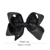 nœuds de cheveux en ruban gros grain à paillettes brillantes de 6 pouces, avec clips, épingles à cheveux pour filles, couvre chef pour enfants, accessoires de cheveux pour filles