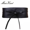 boho ceinture pour femmes bowknot faux en cuir wrap around style obi cinch ceinture ceinture noire brun femmes ceinture