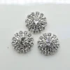boutons en strass pour décoration de mariage, artisanat à dos plat, accessoires de cheveux de bricolage, cristal de cercle complet, 50 pièces, 17mm