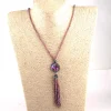 bijoux bohème à la mode, mini cristal de verre et pavé fait à la main, collier tas en cristal déformé pour femmes, collier ethnique