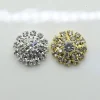 boutons en strass pour décoration de mariage, artisanat à dos plat, accessoires de cheveux de bricolage, cristal de cercle complet, 50 pièces, 17mm