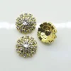 boutons en strass pour décoration de mariage, artisanat à dos plat, accessoires de cheveux de bricolage, cristal de cercle complet, 50 pièces, 17mm