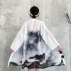 Kimono japonais pour femmes, cardigan d&rsquo;été, kimono chinois Harajuku, vêtements Kawaii, chemisier, chemise blanche Haori Obi