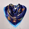 bysifa – foulard hijab en soie pour femme, châle, carré, violet, rose, nouveau design floral, collection printemps automne, musulman