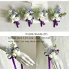 balance cho bracelet boutonnière de mariage pour homme, fournitures de demoiselle d'honneur, corsage violet, orchidée injtrash, bal de mariage