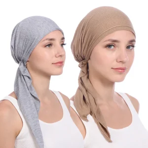 Nouveau coton élastique couleur unie enveloppement foulard chapeaux musulman turban bonnet pour femmes intérieur Hijab chapeau mode femme turbantes casquettes