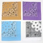 55CM carré écharpe femmes printemps couleur douce blanc bleu Purpel kaki Paisley coton bandeau Hip-hop hommes Bandana
