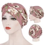 Foulard turban musulman en coton imprimé pour femmes, casquettes hijab intérieures islamiques, foulards arabes