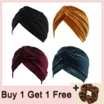 Nouveaux chapeaux Turban torsadés en velours pour femmes foulard musulman Bonnet islamique Hijab Turbante hiver inde casquette chaîne africaine en gros